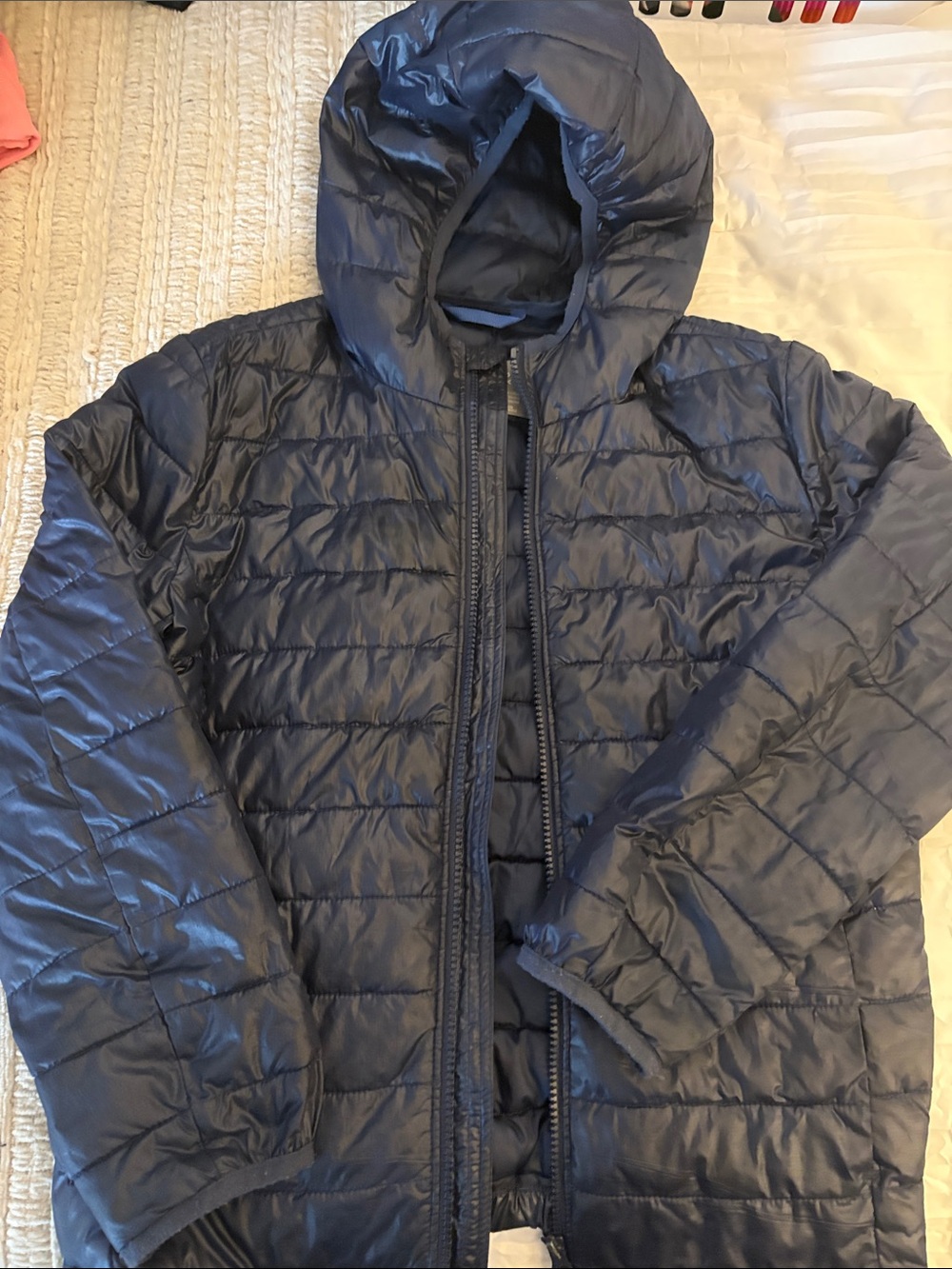 Primary Navy Hooded Quilted Puffer Jacket